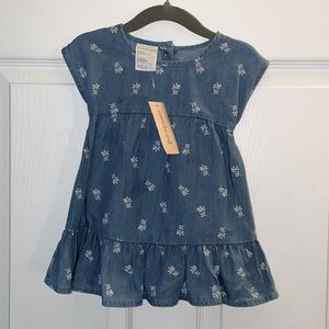 First Impressions Denim Flower Print Dress
